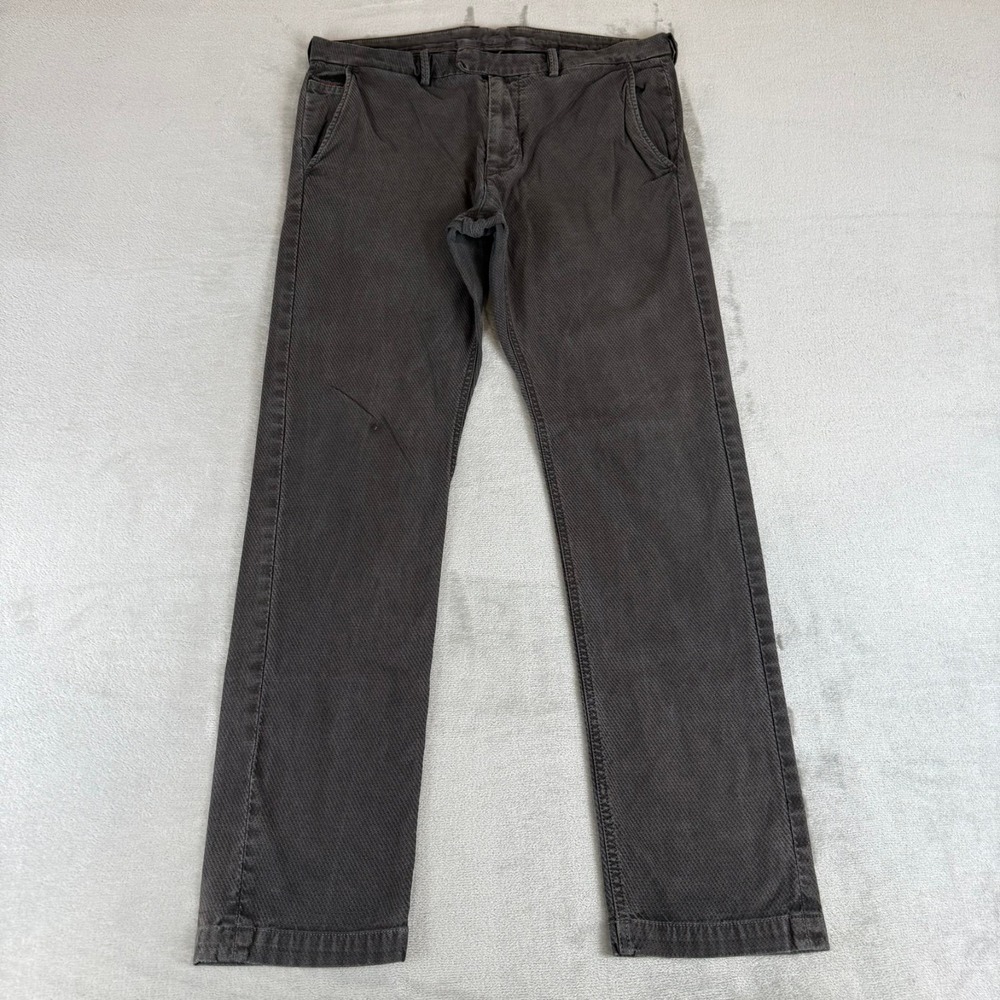 Diesel Chino Pants Mens 32x32 Gray Twill Distressed Stretch Cotton Casual Y2K
